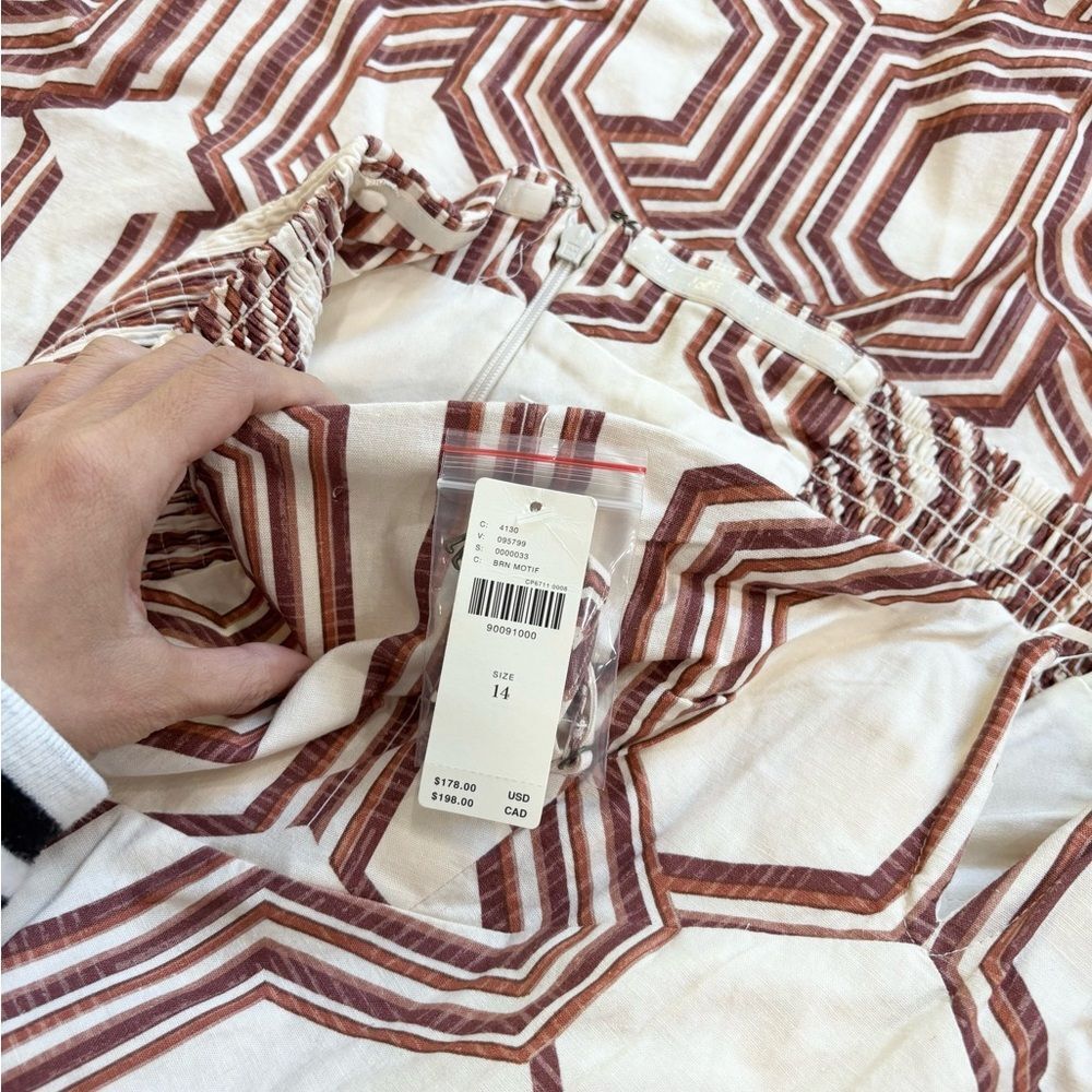 Anthropologie Strapless Linen Plunge-Neck Midi Dress - Picture 7 of 7